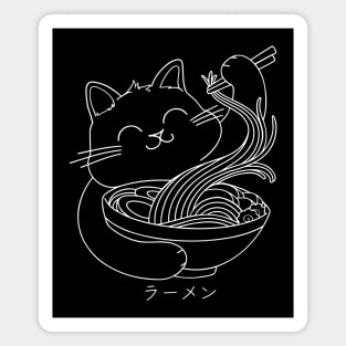 Ramen Cat Line Art Magnet